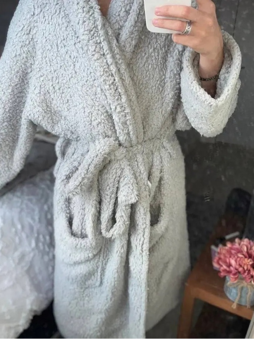 Pottery Barn specifically lists Cloud Gray in XL UNISEX
